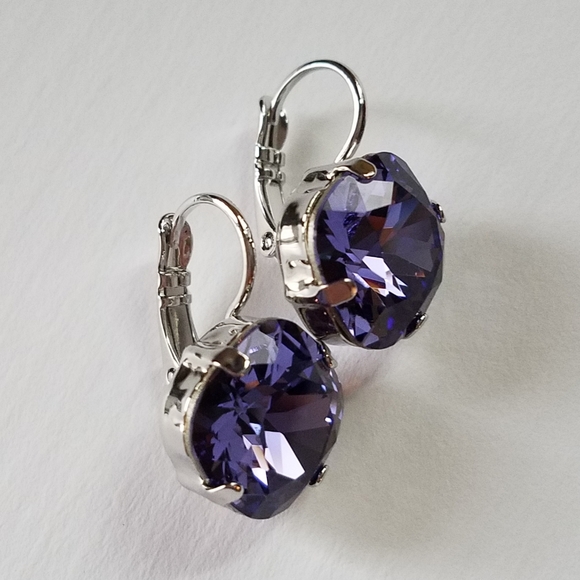 Austrian Crystal Earrings in Rhodium Plated Setting - Picture 8 of 12